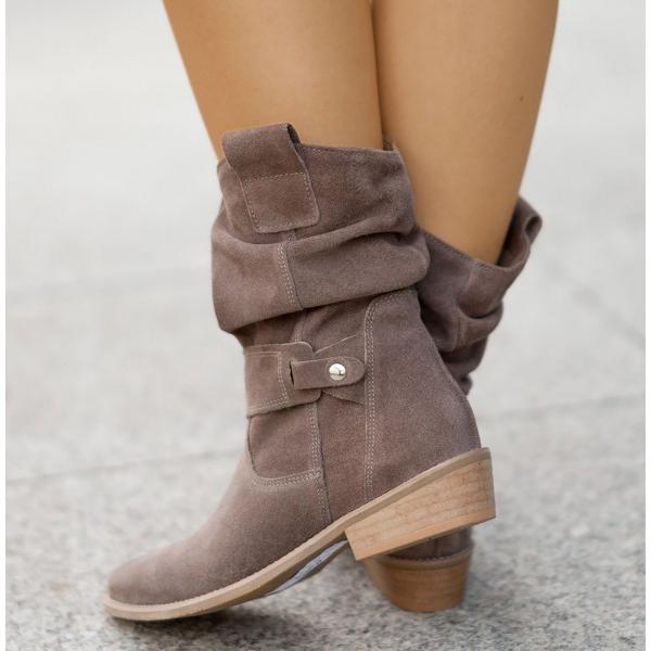 Ellarose | Lässige Slouchy-Ankle-Boots für Damen mit umgeschlagenem Schaft
