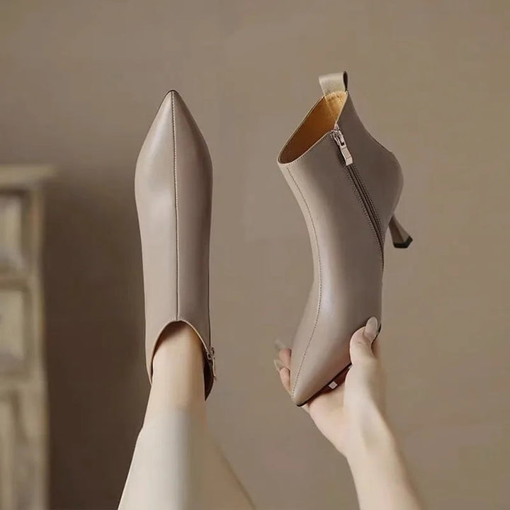 Claire | Pointed-Toe Kitten Heel Boots
