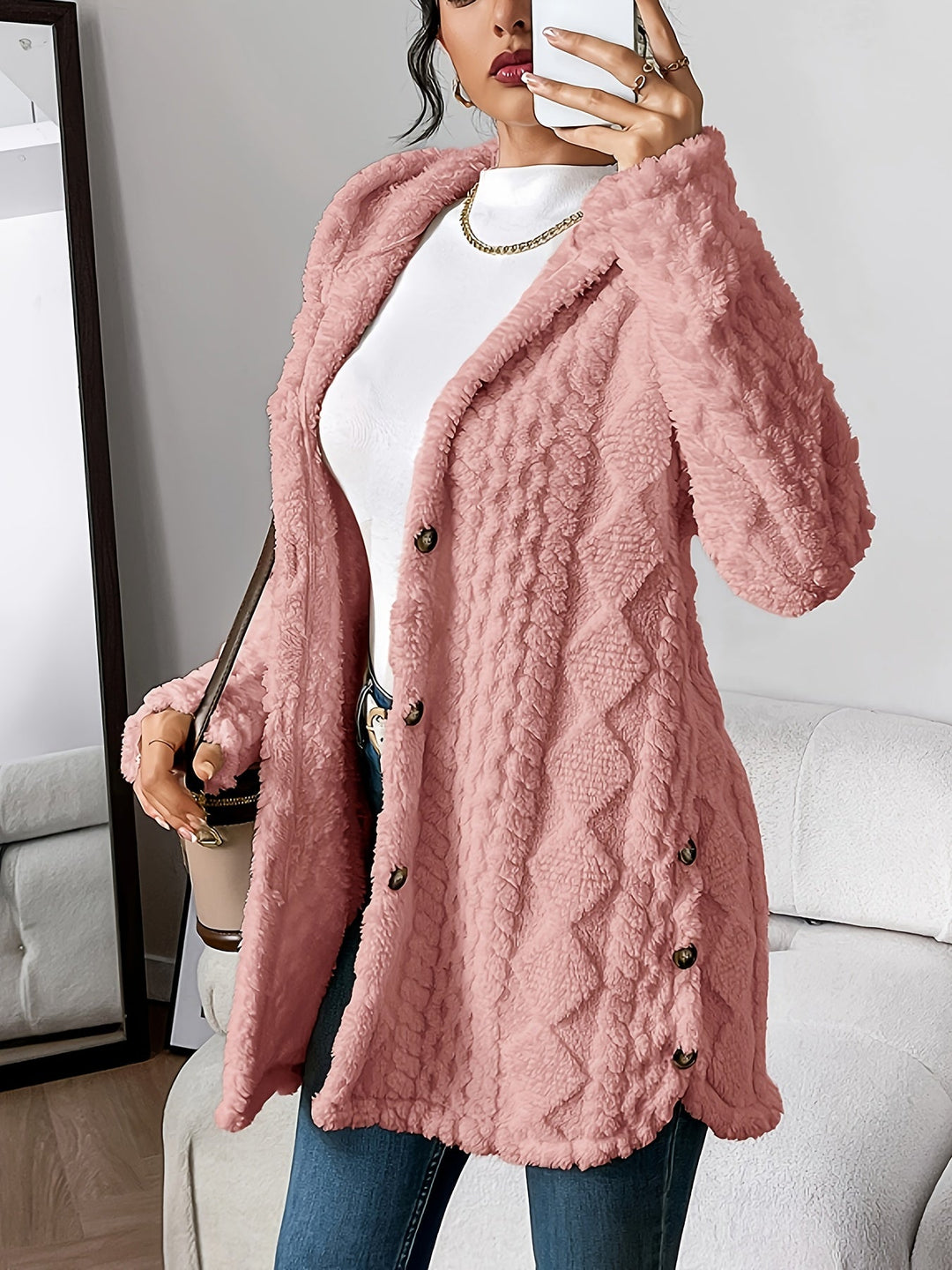 Celestia | Cozy Plush Women’s Hooded Cardigan
