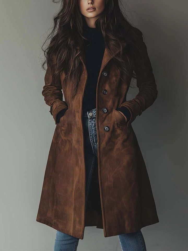 Odette | Trench lungo doppiopetto elegante da donna