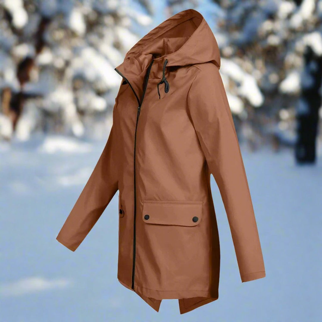 Iris | Elegante wasserdichte Regenjacke mit Kapuze für Damen