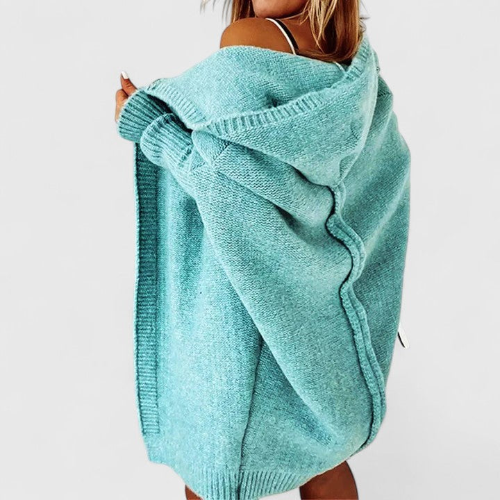 Geneviève | Kapuzen-Strickcardigan in langer Form