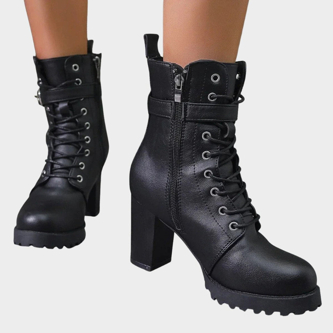 Valiant | Stivaletti da donna stile combat, con lacci e tacco largo