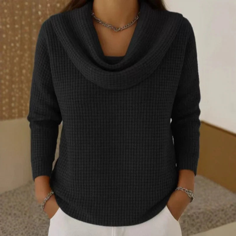 Evelyn | Waffelstrick-Pullover mit Rollkragen