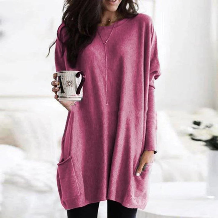 Aurelia | Oversized Pocket Long-Sleeve Tunic Sweater