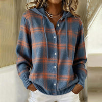 Hannah | Plaid Button-Up Hoodie