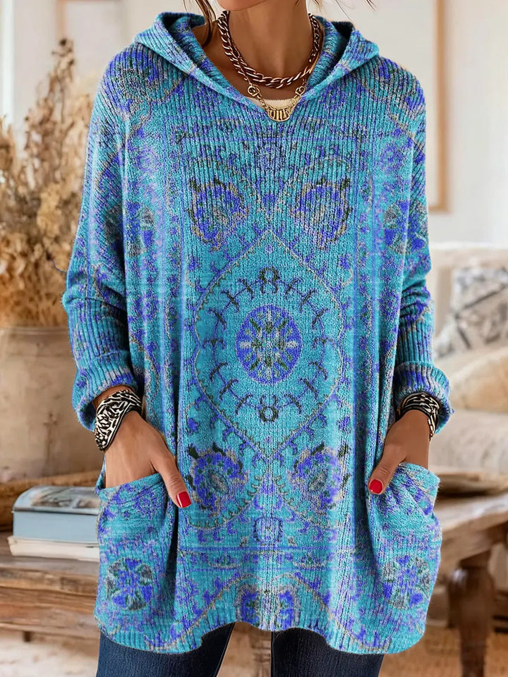 Vivante | Hooded Tunic – Vintage-Inspired Ethnic Print for Women