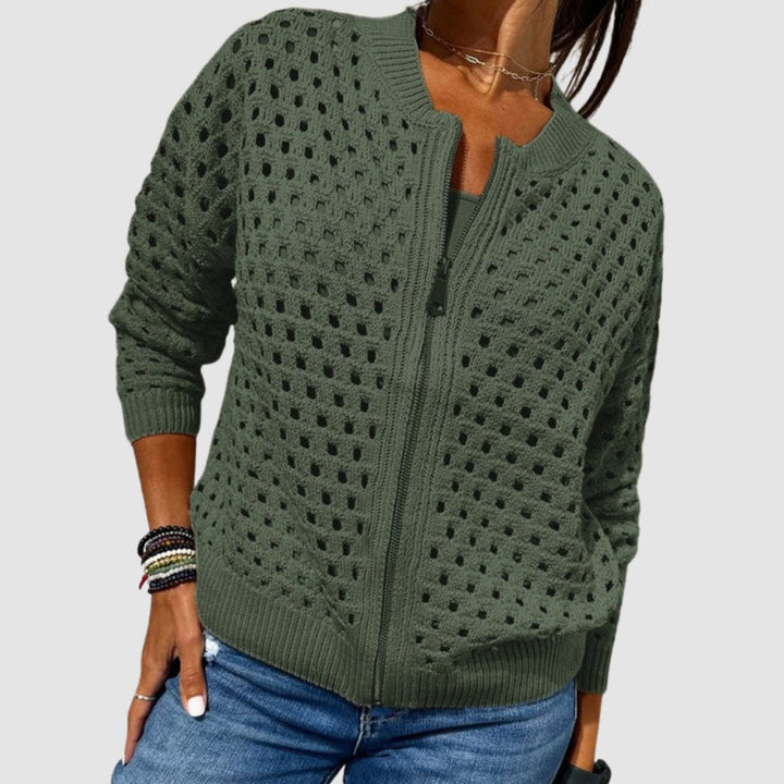 Aveline | Hohlgestrickter Reißverschluss-Cardigan