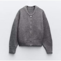 Maya | Modern Zip-Front Fine-Knit Cardigan