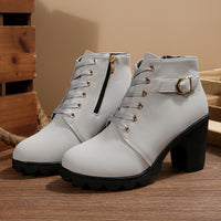 Nyxelle | Stylische Schnürstiefeletten mit Blockabsatz für Damen