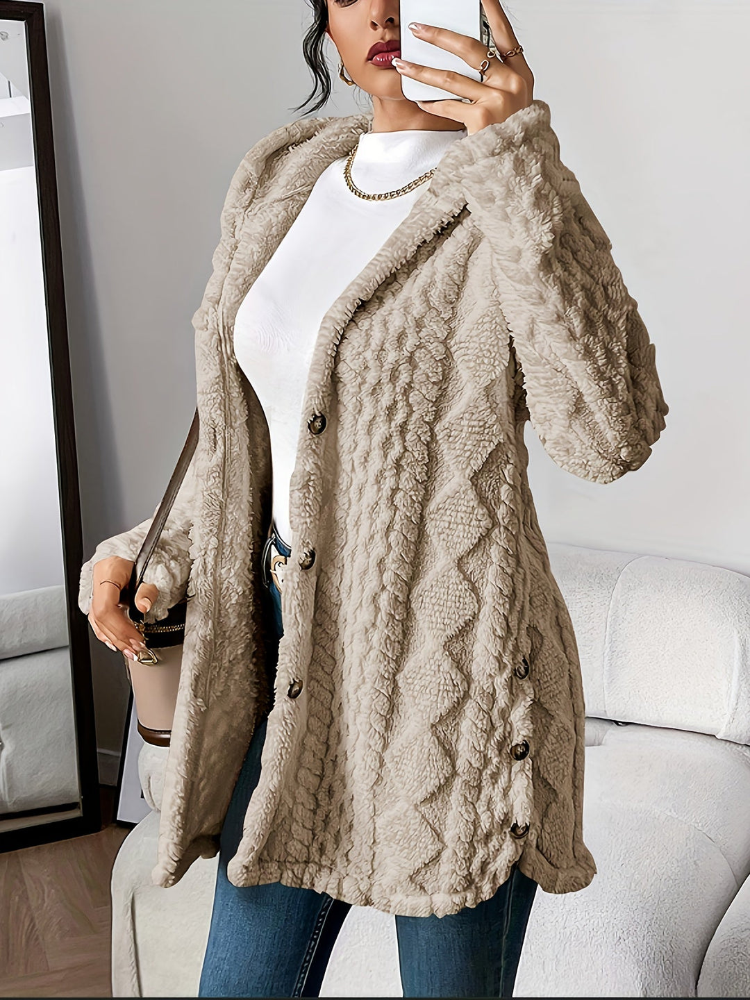 Celestia | Cozy Plush Women’s Hooded Cardigan