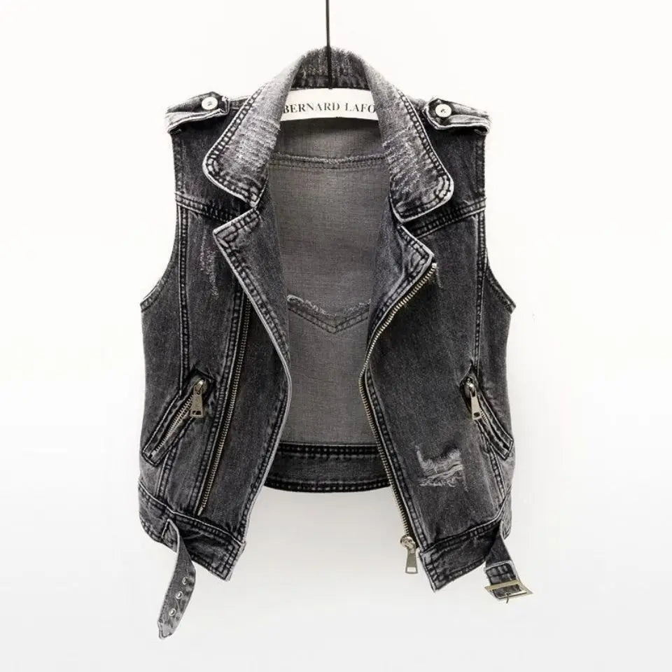 Ravelle | Asymmetrische Destroyed-Jeansweste