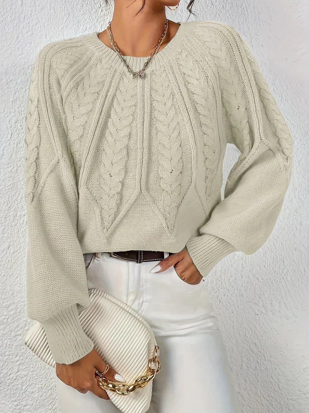 Aurielle | Elegante maglione da donna a trecce traforate