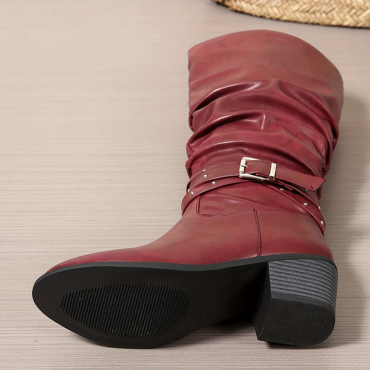 Velmira | Lässige Slouchy-Stiefel für Damen mit knöchelhohem Schaft und Blockabsatz