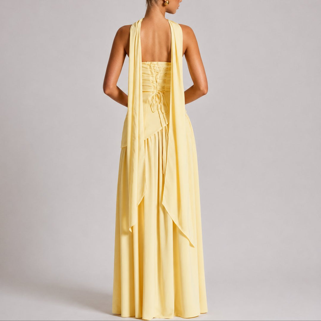 Violetta | Women's Elegant Strapless Open-Back Maxi Dress