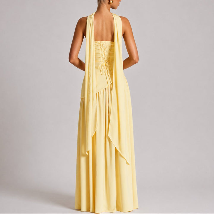 Violetta | Women's Elegant Strapless Open-Back Maxi Dress
