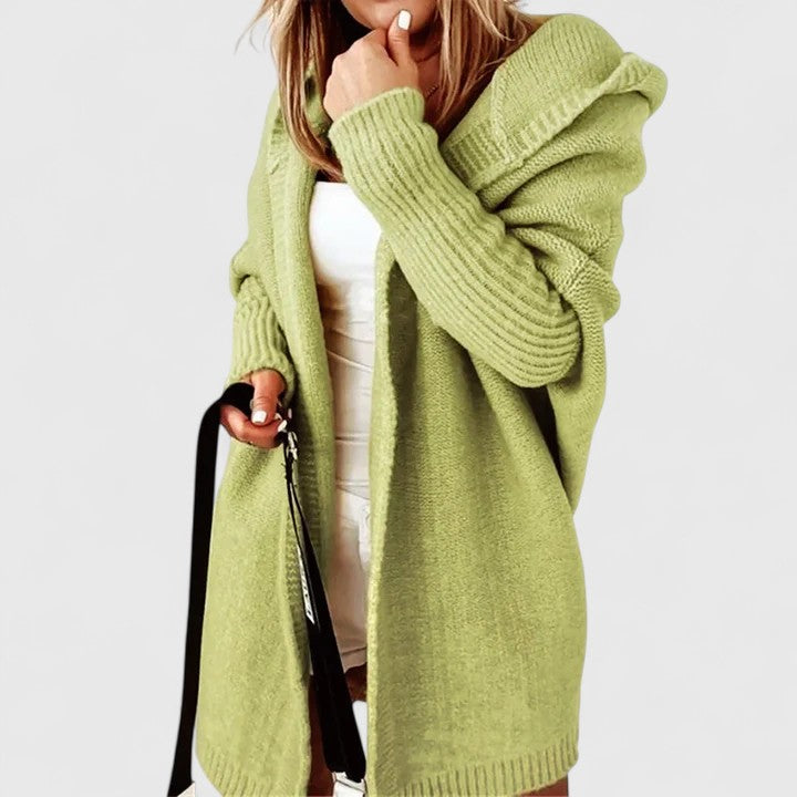 Geneviève | Kapuzen-Strickcardigan in langer Form