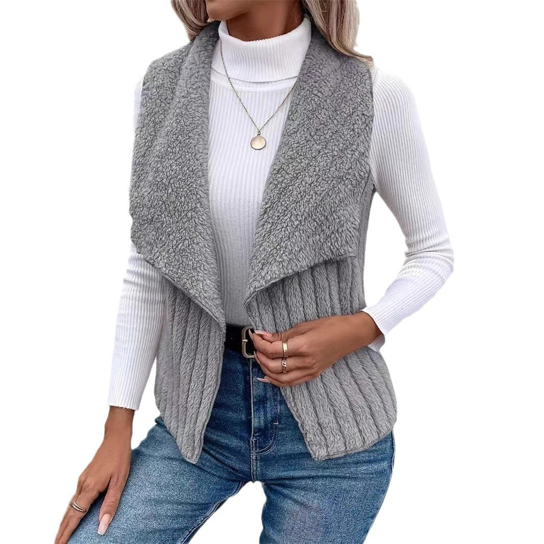 Wynelle | Cozy Fleece Open-Collar Vest
