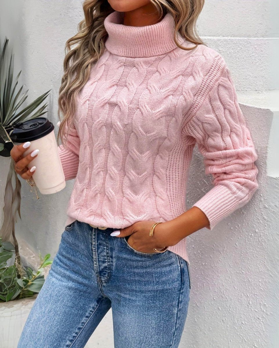 Marie | Turtleneck Sweater – Timeless Cable Knit for Women