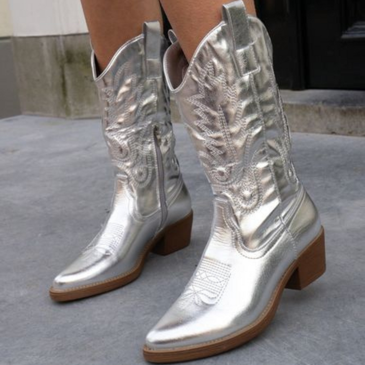 Gracie | Stivali da cowboy con design metallico per donna