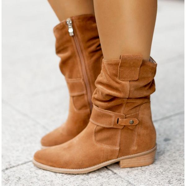 Ellarose | Lässige Slouchy-Ankle-Boots für Damen mit umgeschlagenem Schaft