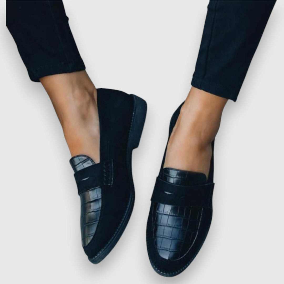 Jessie | Zeitlose flache Damen-Loafer aus Leder zum Hineinschlüpfen