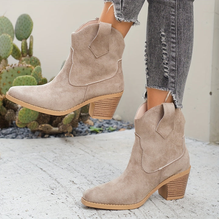 Naomira | Stivaletti da donna eleganti in camoscio, ispirati allo stile western