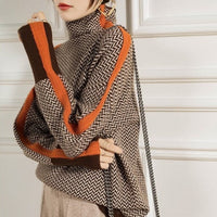 Freya | Women's Houndstooth Turtleneck Knit Sweater
