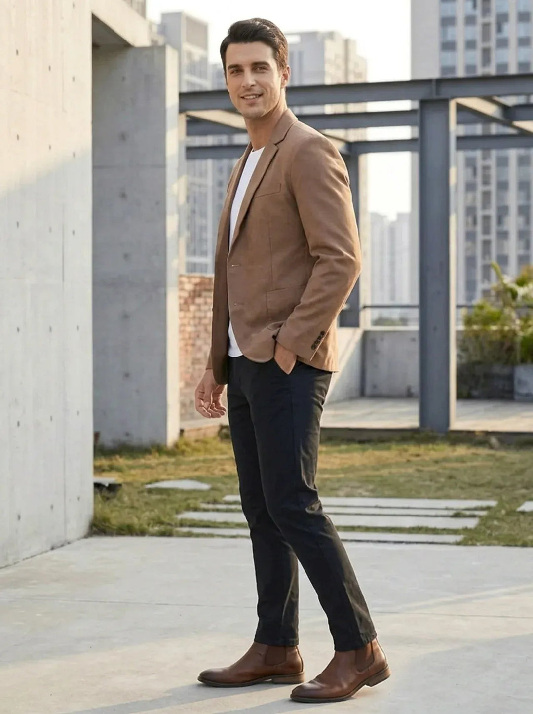 Kingston | Zeitloser taillierter Blazer mit fallendem Revers für Herren