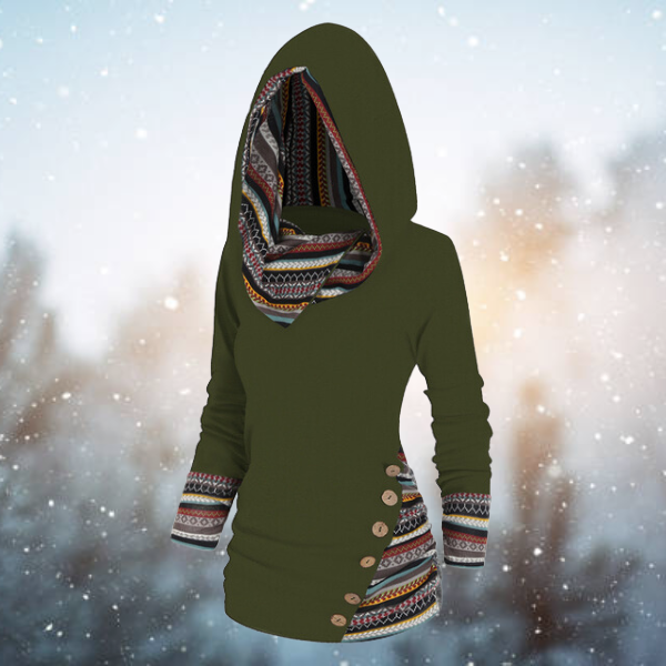 Franza | Tribal Hoodie – Relaxed Style for Women