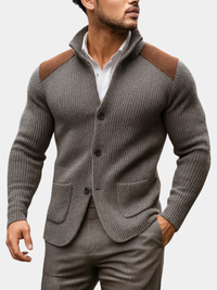 Julien | Strukturierter Strickblazer für Herren mit Velourslederdetails