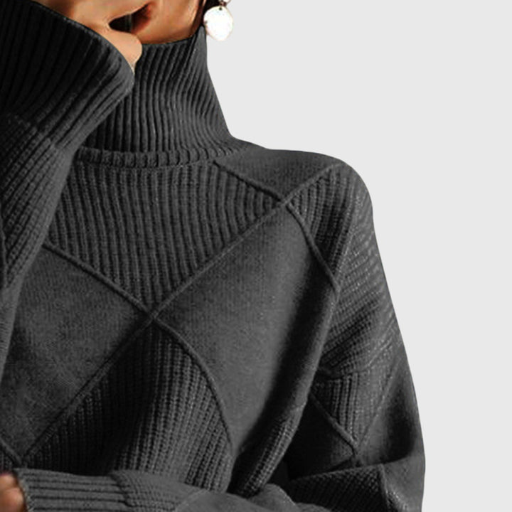 Camille | Geometric Turtleneck Sweater