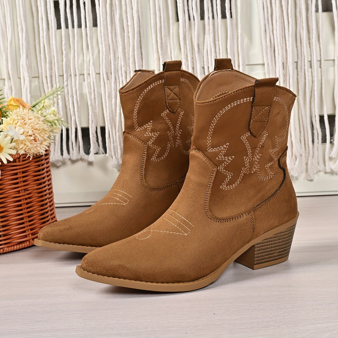 Genevieve | Kurzschaft-Cowboystiefel mit weitem Schaft für Damen