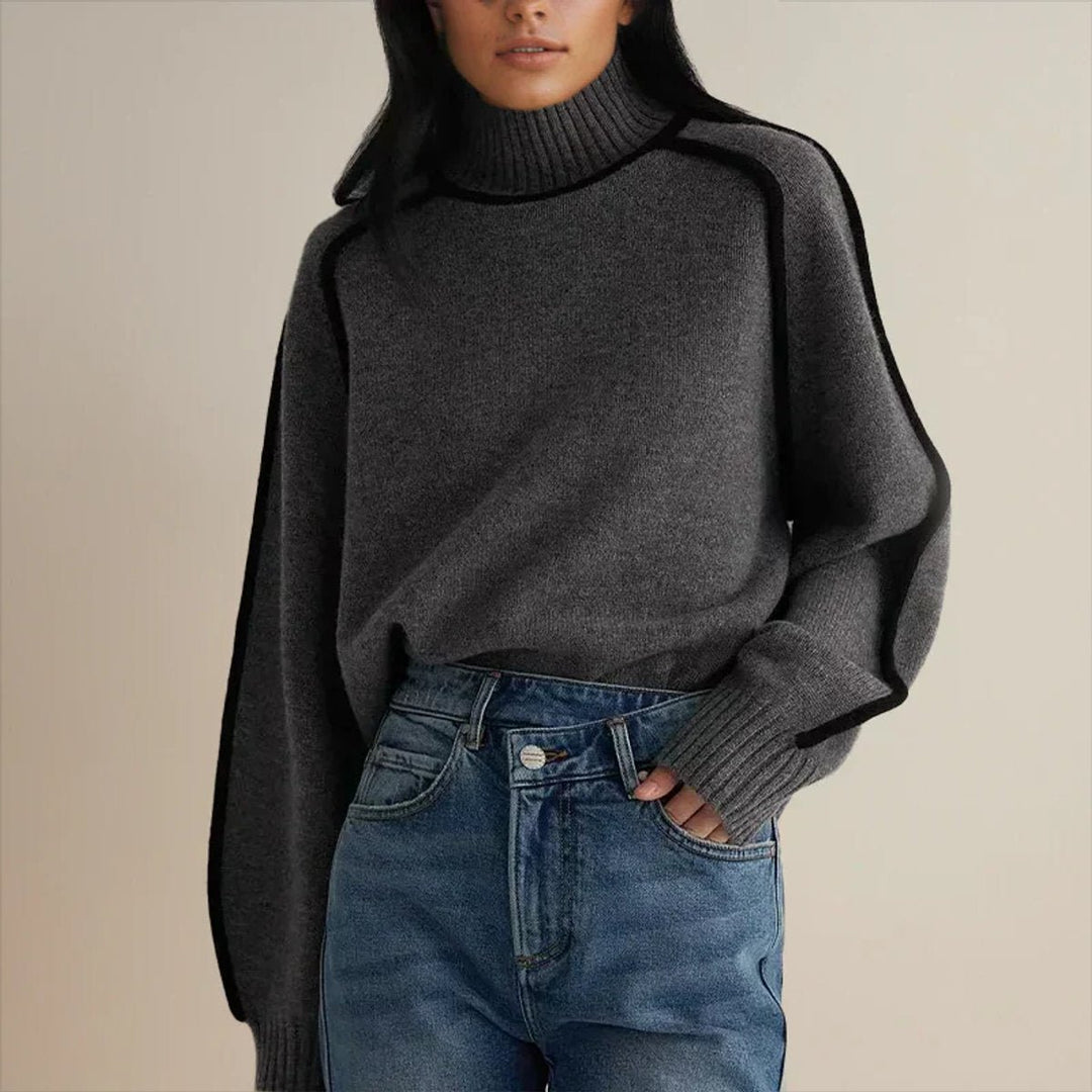 Sophie | Oversized Knit Sweater – Elegant Roll Neck Design for Women