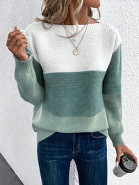 Zoe | Bold Color-Block Knitted Sweater