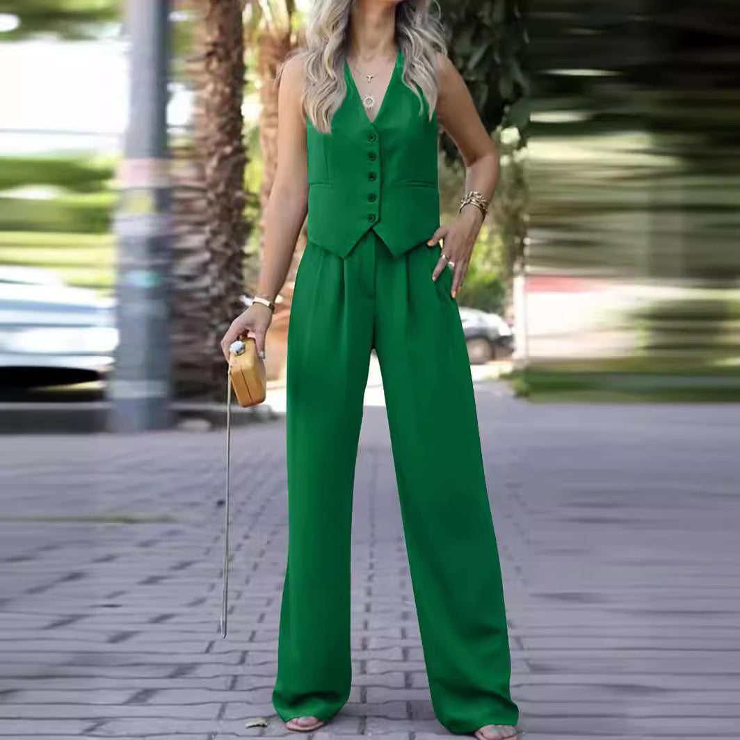 Seraphine | Completo elegante a due pezzi senza maniche con scollo a V