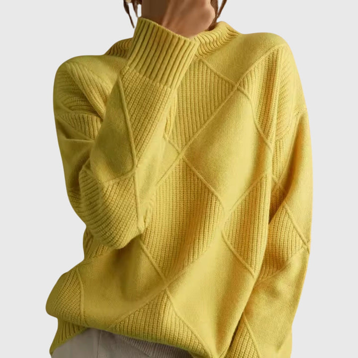 Camille | Geometric Turtleneck Sweater