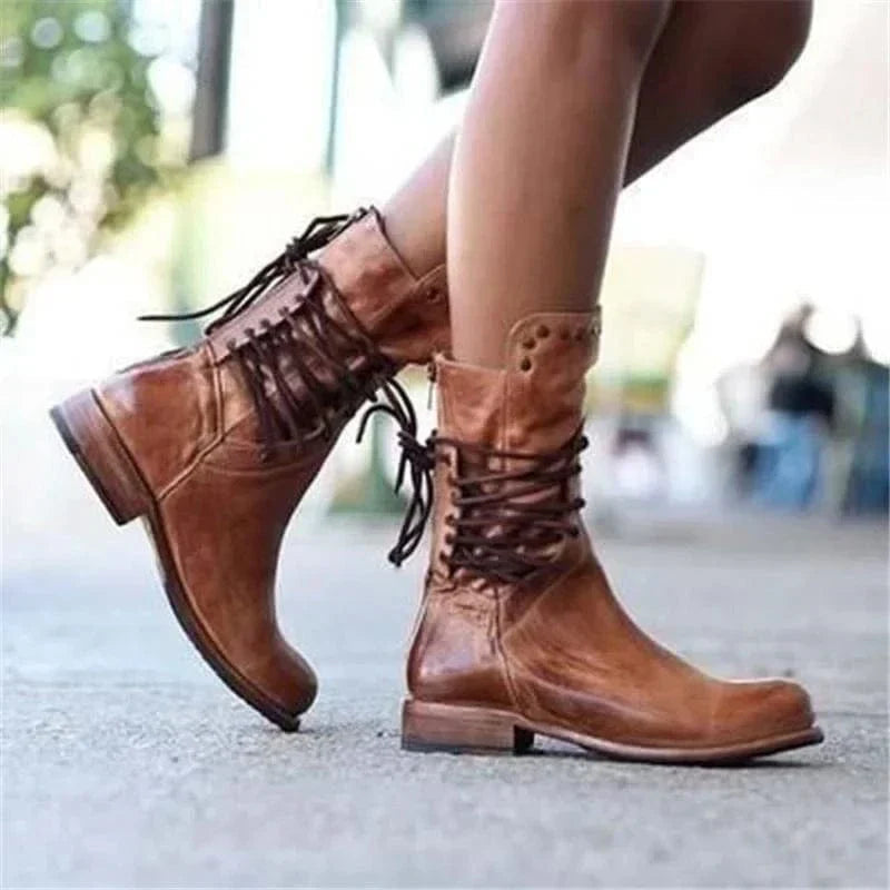 Novelle | Rustikale Western-Schnürstiefel für Damen
