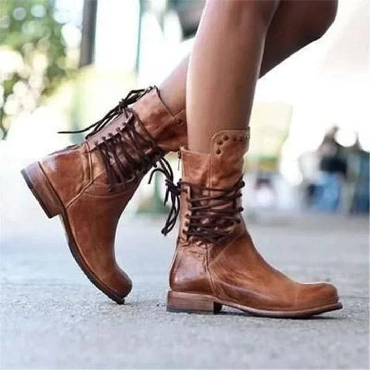Novelle | Rustikale Western-Schnürstiefel für Damen