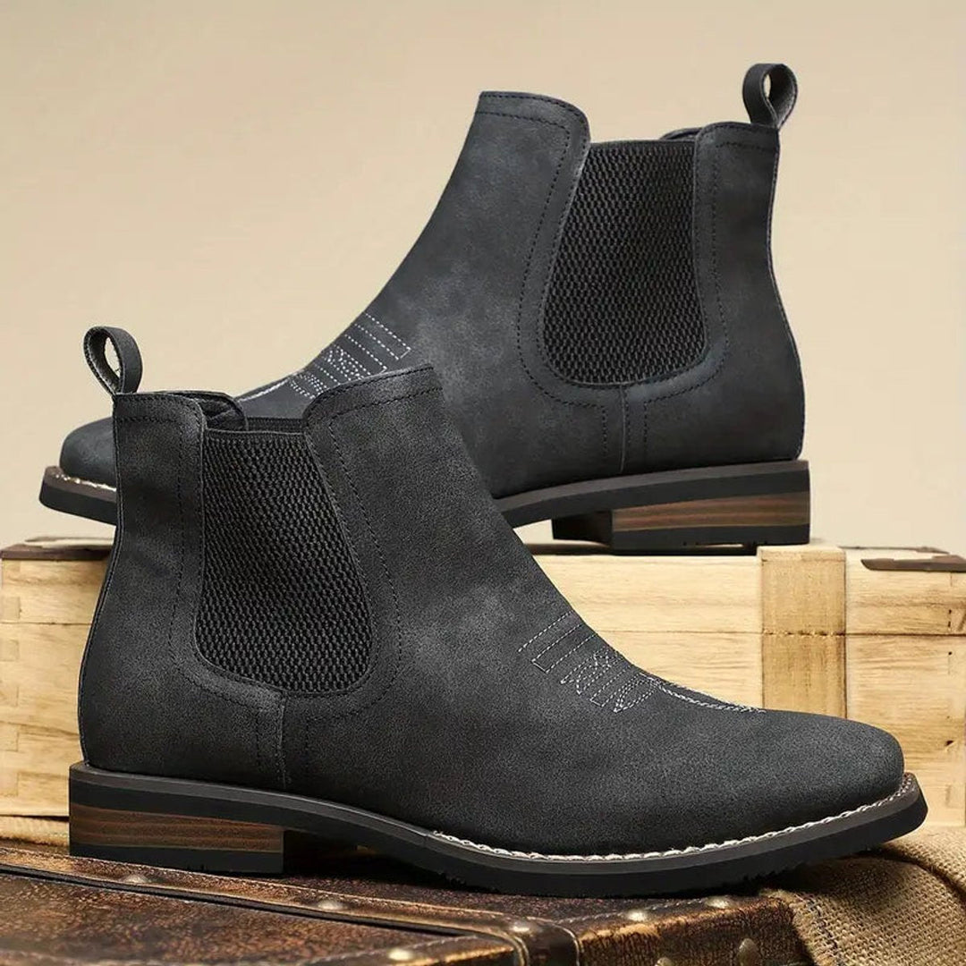 Bramwell | Stilvolle braune orthopädische Chelsea-Boots aus Kunstleder für Herren