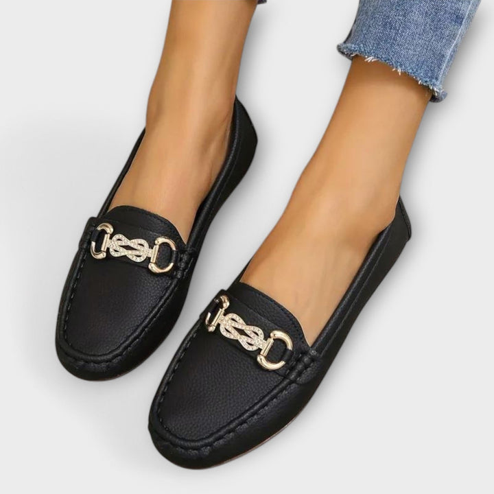 Genevieve | Zeitlose flache und leichte Damen-Loafer aus Leder
