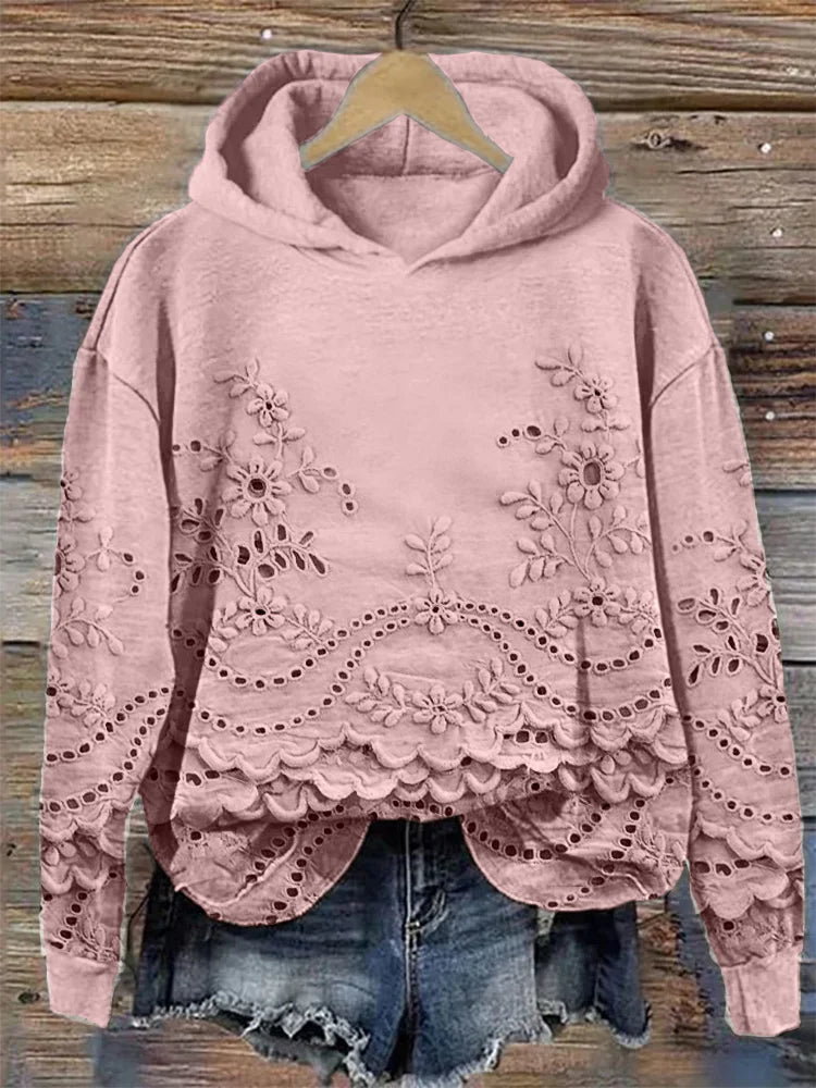 Regine | Floral Hoodie for Women – Casual Relaxed Style