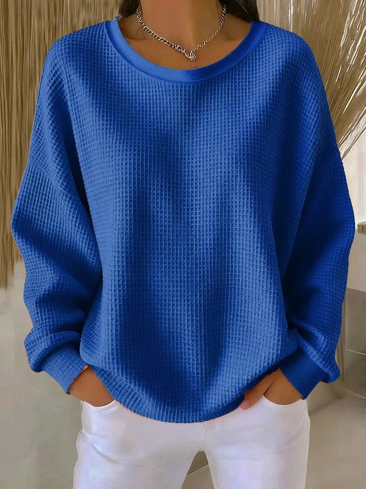 Ellora | Relaxed Textured Waffle-Knit Sweater