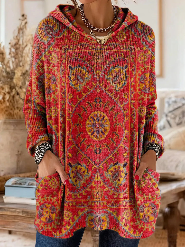 Vivante | Hooded Tunic – Vintage-Inspired Ethnic Print for Women