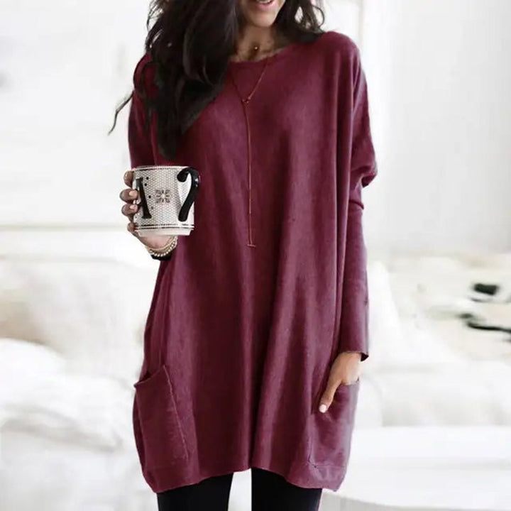 Aurelia | Oversized Pocket Long-Sleeve Tunic Sweater