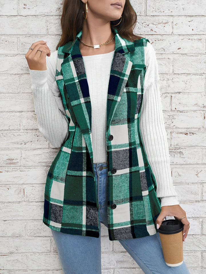 Drunelle | Elegant Tailored Check Waistcoat