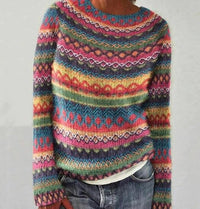 Iris | Maglione in maglia traspirante a righe colorate