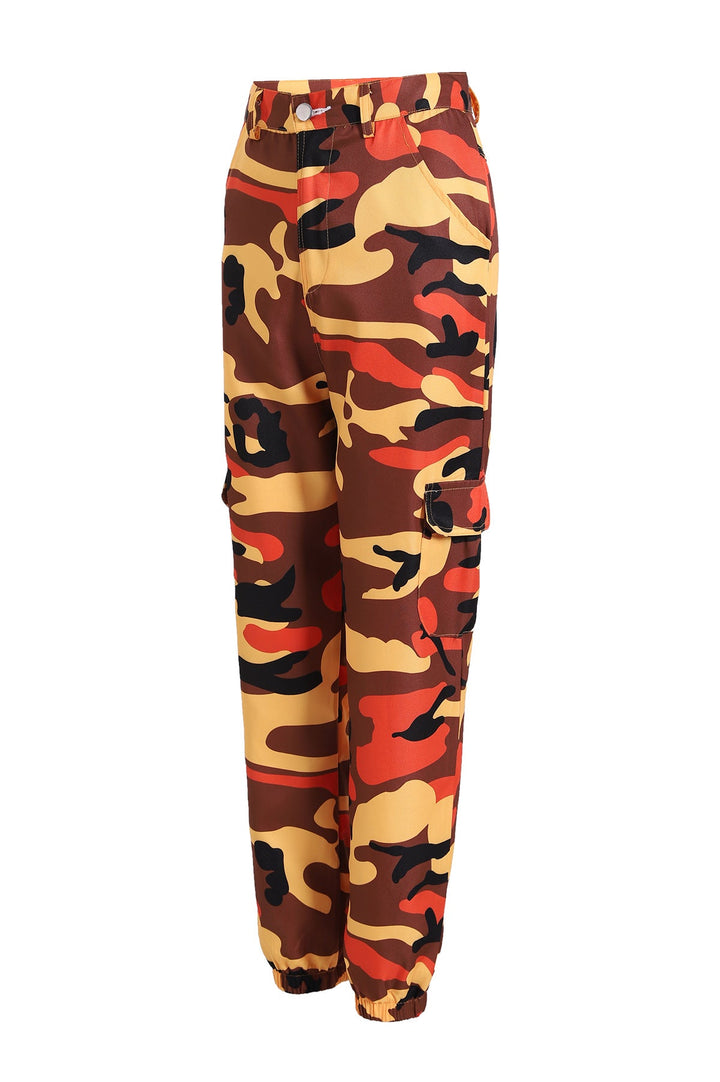 Drunelle | Pantaloni cargo mimetici alla moda con vita elasticizzata