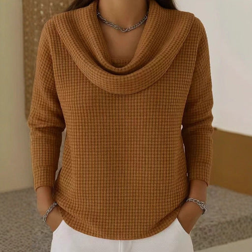 Evelyn | Waffelstrick-Pullover mit Rollkragen