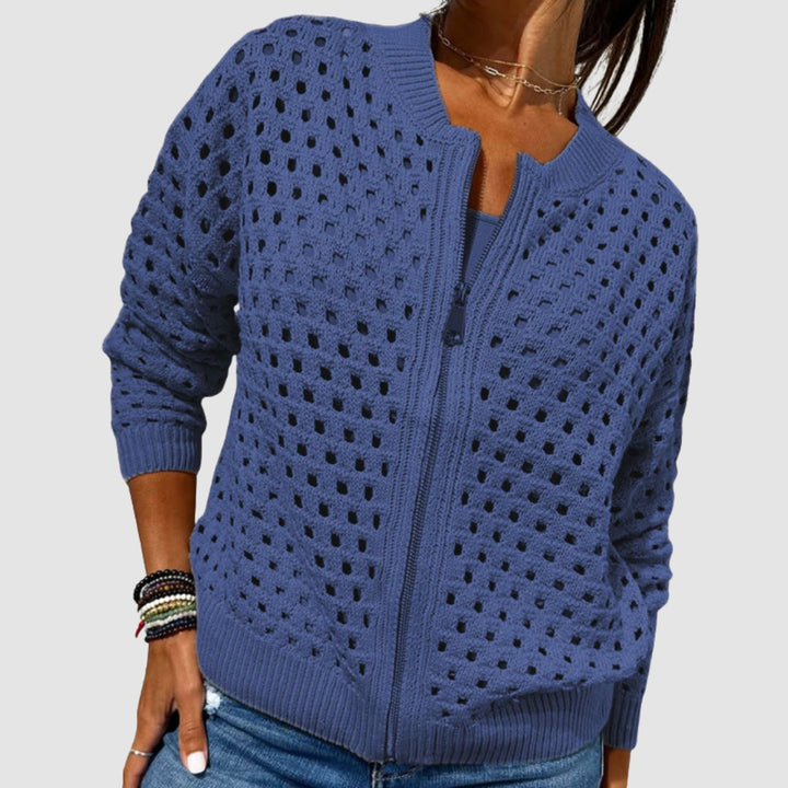 Aveline | Hohlgestrickter Reißverschluss-Cardigan